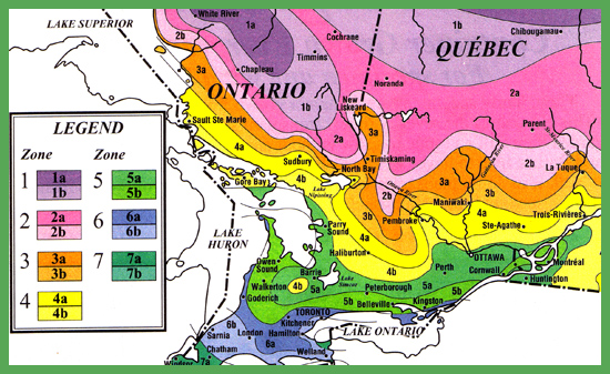 Ontario tree zone climate map